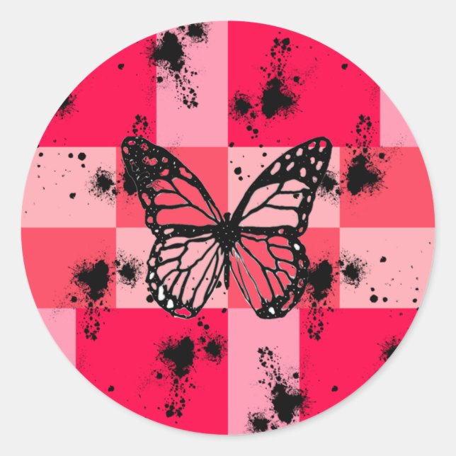 Pegatina Redonda Sweet Modern candy abstract art (Anverso)