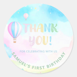 Pegatina Redonda Sweet pastel onederland 1er Cumpleaños Favor