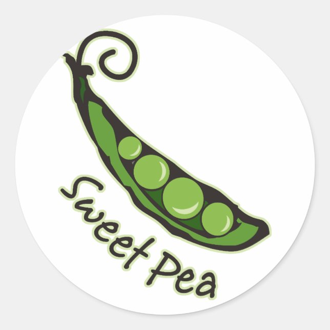 Pegatina Redonda Sweet Pea (Anverso)