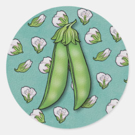 Pegatina Redonda Sweet Pea Baby Shower