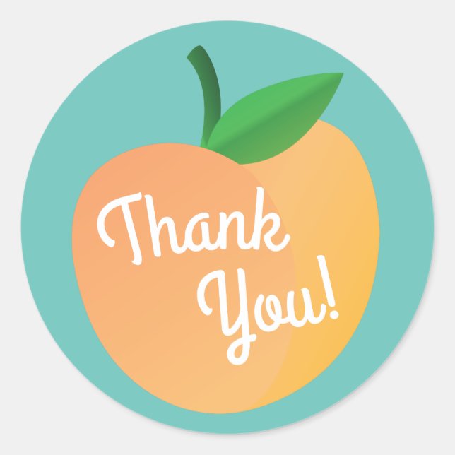 Pegatina Redonda Sweet Peach Cute Fruit Primer Fiesta de cumpleaños (Anverso)