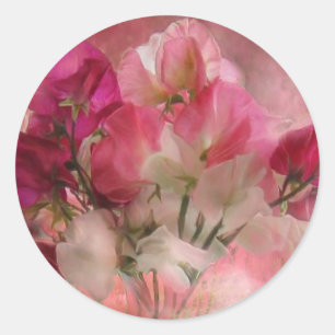 Pegatina Redonda Sweet Peas Art Magnet