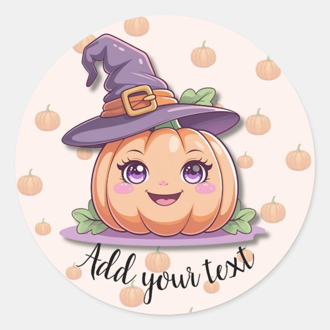 Pegatina Redonda Sweet Pumpkin Magic – Halloween Stickers (Anverso)