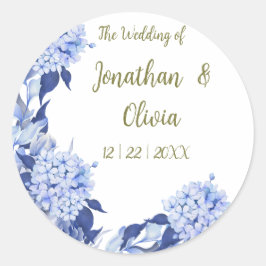 Pegatina Redonda Sweet Shower Spring purple Floral Wedding