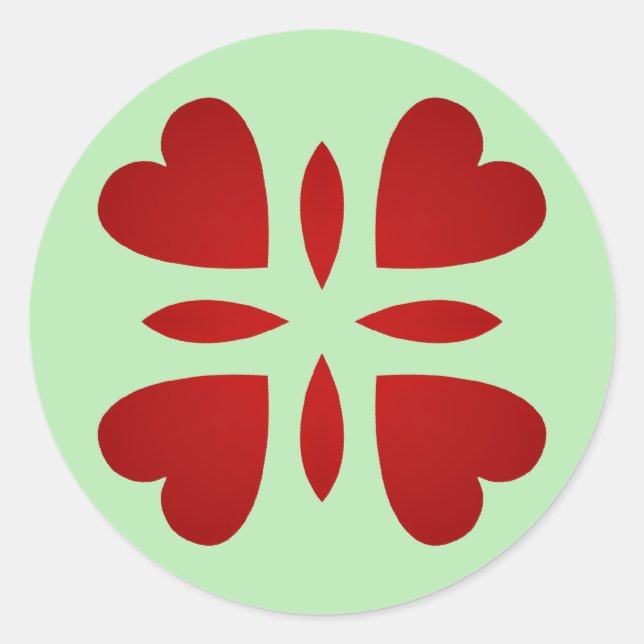 Pegatina Redonda Sweet vintage look red heart (Anverso)