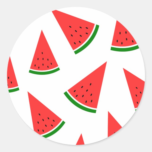 Pegatina Redonda Sweet Watermelon Slice Pattern (Anverso)