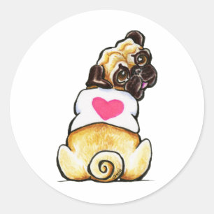 Pegatina Redonda Sweetie Pug