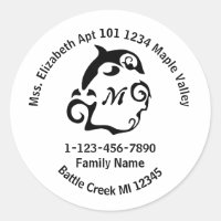 Swift Dolphin Family Home Address Classic Round