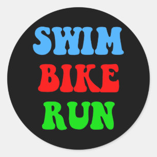Pegatina Redonda Swim Bike Run