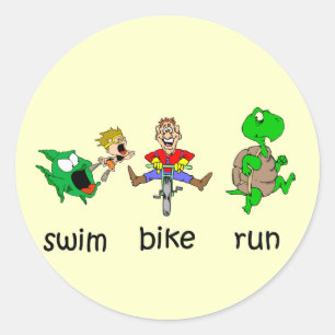 Pegatina Redonda Swim Bike Run