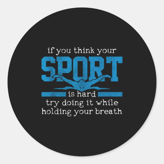 Pegatina Redonda Swimmer Gift Funny Swimming Srts Quote Tank Top  (Anverso)