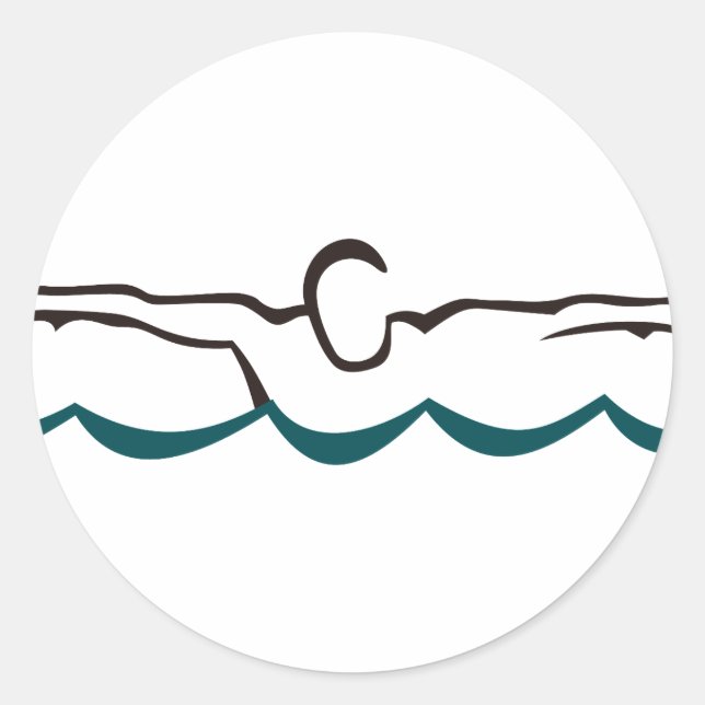 Pegatina Redonda Swimmer mariposa (Anverso)