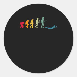 Pegatina Redonda Swimming Evolution of Man Funny Swim