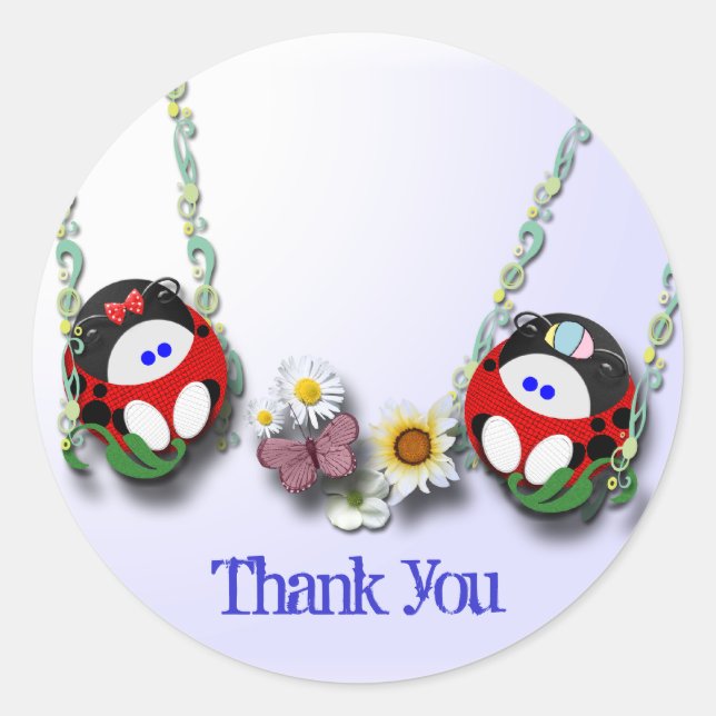 Pegatina Redonda Swings Time Gracias (Anverso)