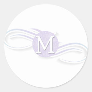 Pegatina Redonda Swirl Monograma M