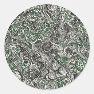 Pegatina Redonda Swirls Modernos De Mediados Del Siglo