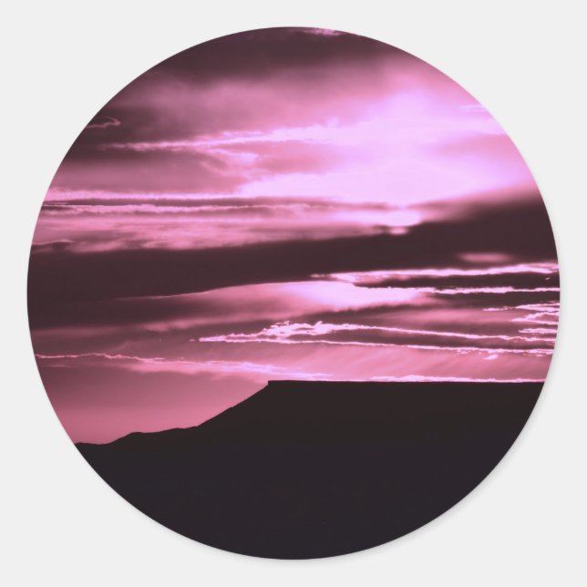 Pegatina Redonda SWRoseMesaSunset (Anverso)