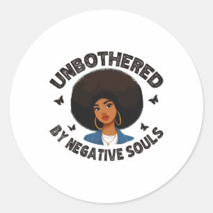 Pegatina Redonda Sy Black Queen Afroamerican
