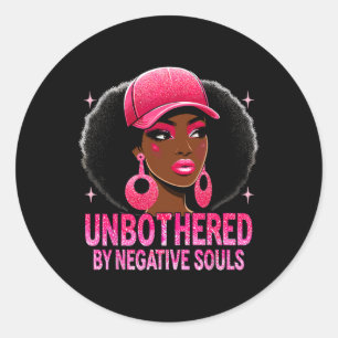 Pegatina Redonda Sy Black Queen Afroamerican