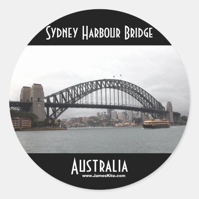 Pegatina Redonda Sydney Harbour Bridge (Anverso)