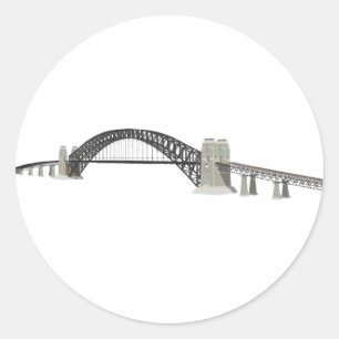 Pegatina Redonda Sydney Harbour Bridge: Modelo 3D: