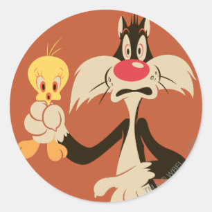 Pegatina Redonda SYLVESTER™ con TWEETY™