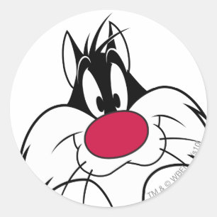 Pegatina Redonda SYLVESTER™ Rojo Nose Face