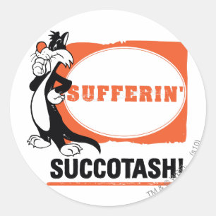 Pegatina Redonda SYLVESTER™ Sufferin' Succotash!