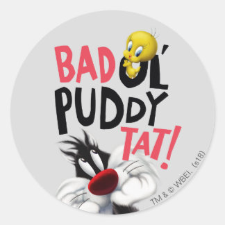 Pegatina Redonda SYLVESTER™ y TWEETET™ - Mal Ol' Puddy Tat
