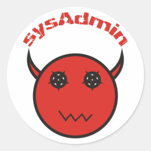 Pegatina Redonda sysAdmin Systemadministrator system administrator