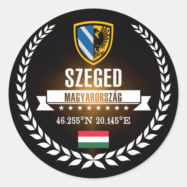 Pegatina Redonda Szeged (Anverso)