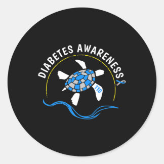 Pegatina Redonda T1d Conciencia sobre la diabetes tipo 1 de la tort