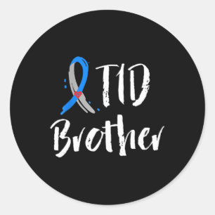 Pegatina Redonda T1D Hermano Tipo 1 Conciencia sobre la diabetes Gr