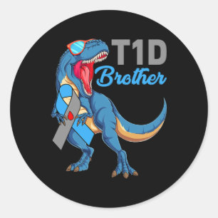Pegatina Redonda T1d Hermano Tipo 1 Conciencia sobre la diabetes Me
