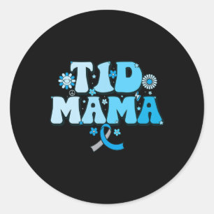 Pegatina Redonda T1d Mamá Sobreviviente de diabetes T1d Mamá Tipo 1