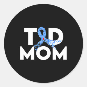 Pegatina Redonda T1d Mamá Tipo 1 Sensibilización sobre la diabetes