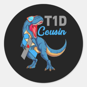 Pegatina Redonda T1d Primo Tipo 1 Sensibilización sobre la diabetes