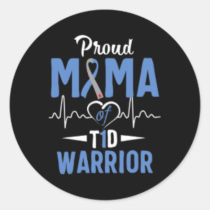 Pegatina Redonda T1d Proud Mama Diabetes Sensibilización Tipo 1 Ins