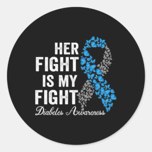 Pegatina Redonda T1d Su Lucha Es Mi Lucha Contra La Diabetes Tipo 1