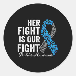 Pegatina Redonda T1d Su Lucha Es Nuestra Lucha Contra La Diabetes T
