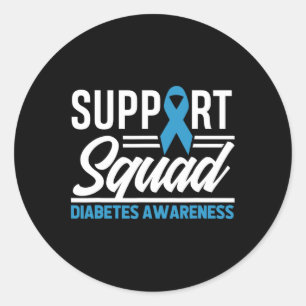 Pegatina Redonda T1d T2d Warrid Support Squad Diabetes Sensibilizac