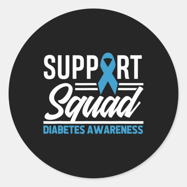 Pegatina Redonda T1d T2d Warrid Support Squad Diabetes Sensibilizac (Anverso)