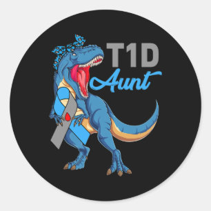 Pegatina Redonda T1d Tía Tipo 1 Sensibilización sobre la diabetes M