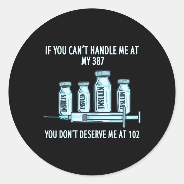 Pegatina Redonda T1D Tipo 1 Diabetes Insulina Gigante Diabético Awa (Anverso)