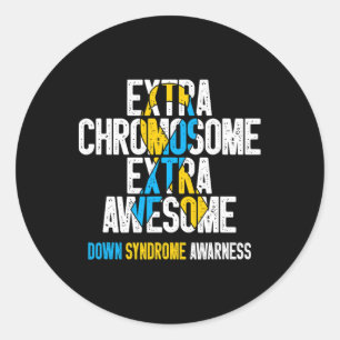 Pegatina Redonda T21 Síndrome de Down Extra-Awesome A