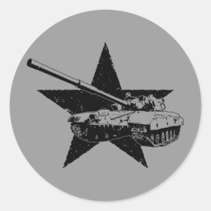 Pegatina Redonda T-64 Tanque de batalla principal