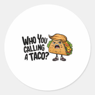 Pegatina Redonda T.a.c.o. Trump Siempre se Rajó Apodo Divertido