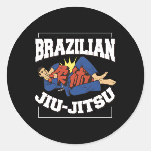 Pegatina Redonda T dice Jiu-Jitsu brasileño