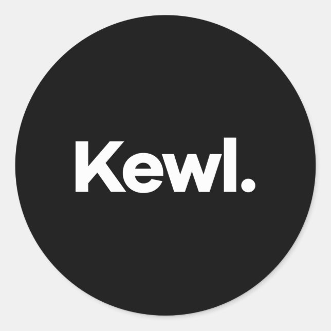 Pegatina Redonda T Dice Kewl (Anverso)