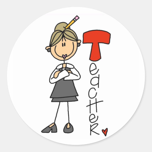 Pegatina Redonda T es para el profesor (Anverso)